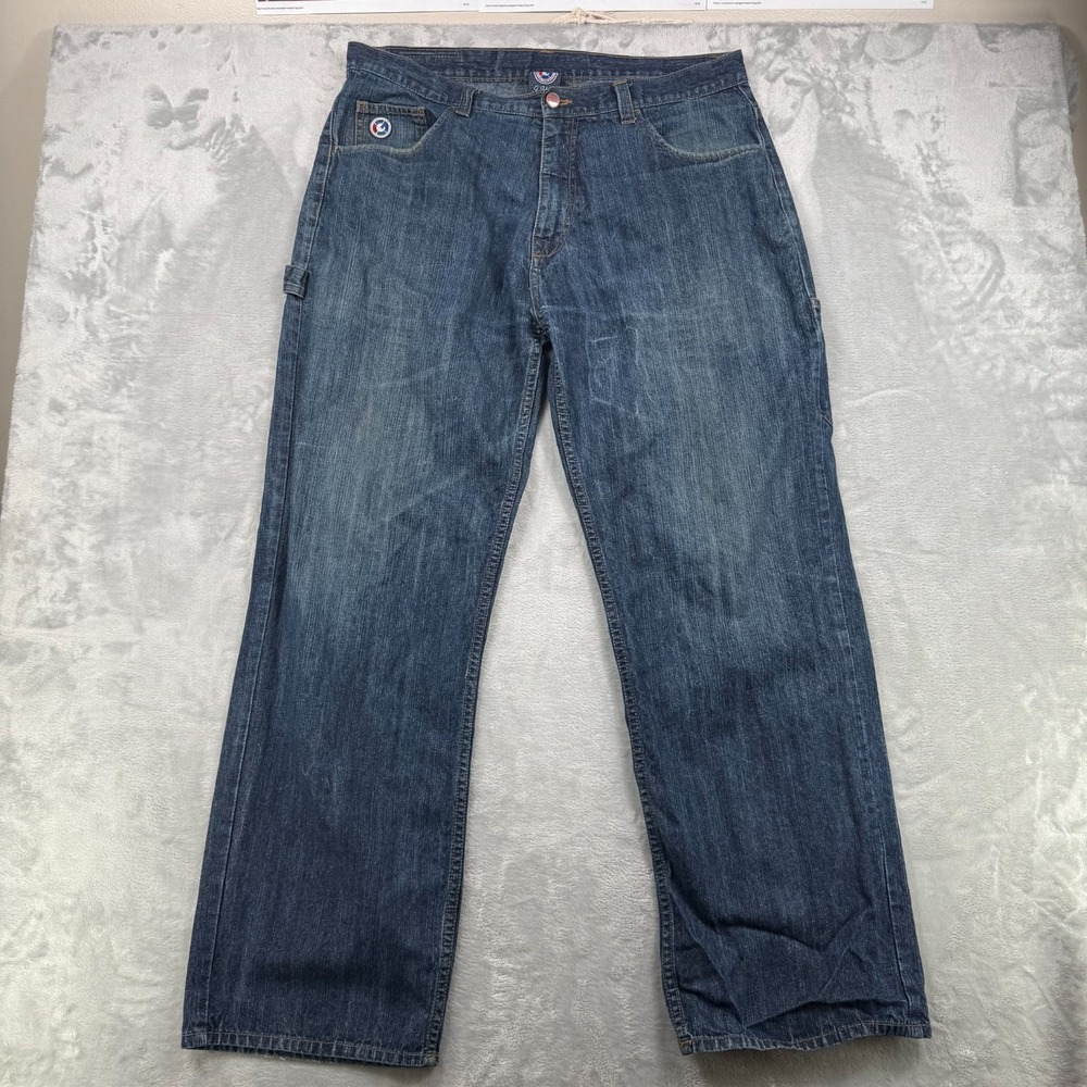 G-Unit Jeans Men 38/34 Blue Baggy Retro Y2K Hip Hop Dark Denim Fiddy Cent
